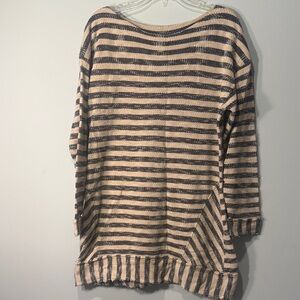 Soft Surroundings Navy and Beige Striped Tunic